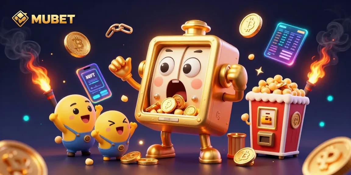 Spin and win with MUBET as the golden slot machine celebrates its jackpot victory.