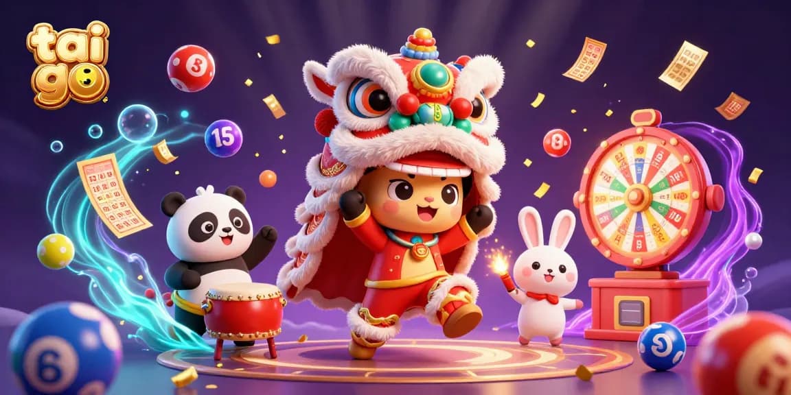 Experience tai go 88 in a vibrant 3D celebration with lottery balls and festive characters.