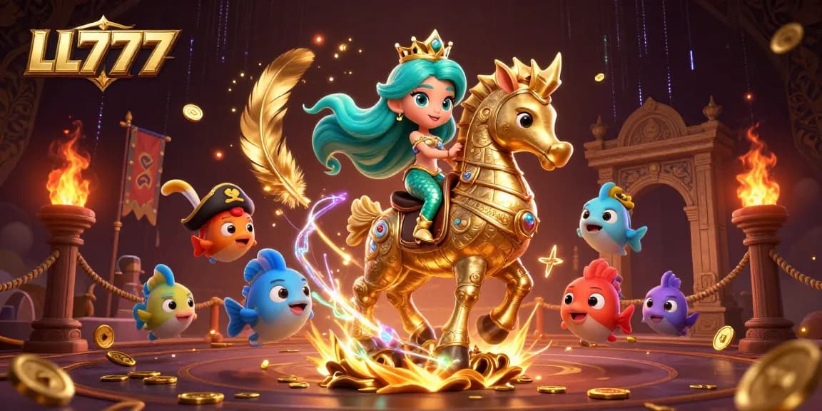 Experience thrilling gameplay at LL777 with vibrant mermaid-themed casino elements and gold treasures.