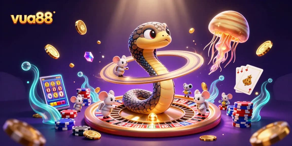Experience the thrilling world of vua88 with a cosmic casino scene featuring astronauts and a golden jellyfish dealer.