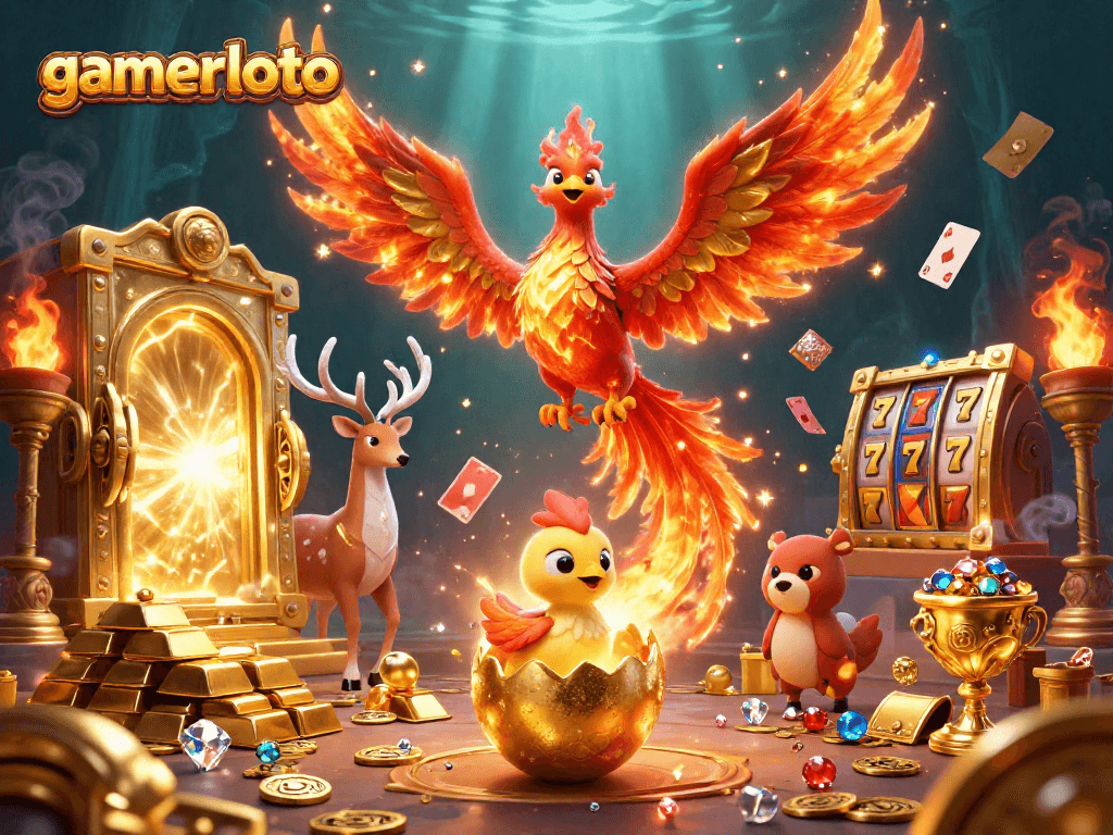 Experience the thrill of gaming at gamerloto with vibrant characters and rich casino visuals.