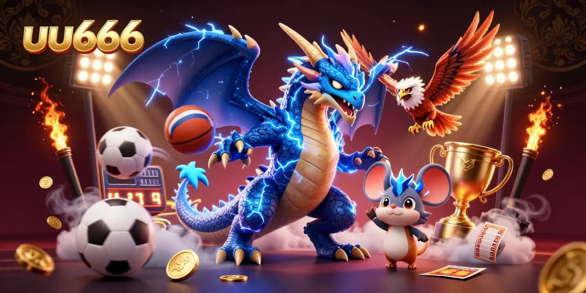 Bet on thrilling wins with uu666 in a vibrant casino scene featuring dynamic sports elements.