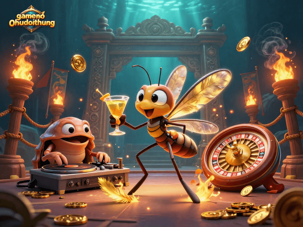 Experience the thrill at gamenohudoithuong with a vibrant casino scene featuring dynamic characters.