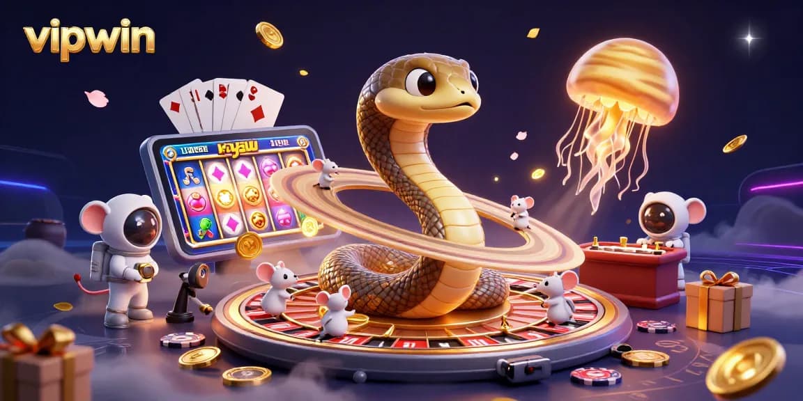 Play exciting games and win at vipwin with a vibrant 3D casino scene full of action.