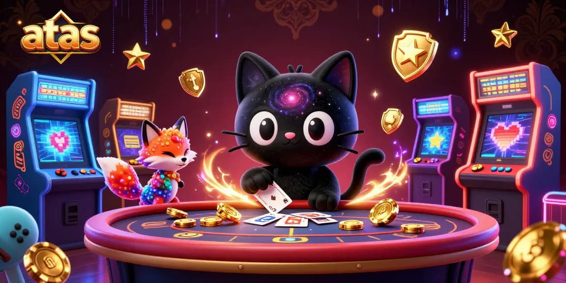 Experience the thrilling vibes of atas casino with a cosmic-themed gaming illustration.