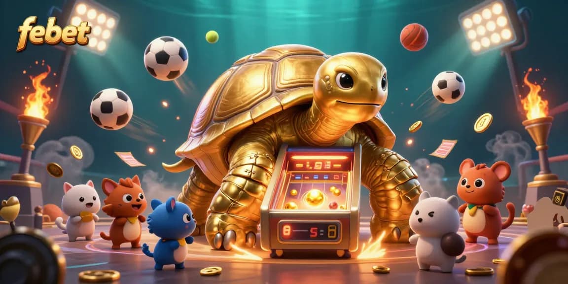 Engage with febet’s exciting gaming action featuring a golden tortoise pinball machine.