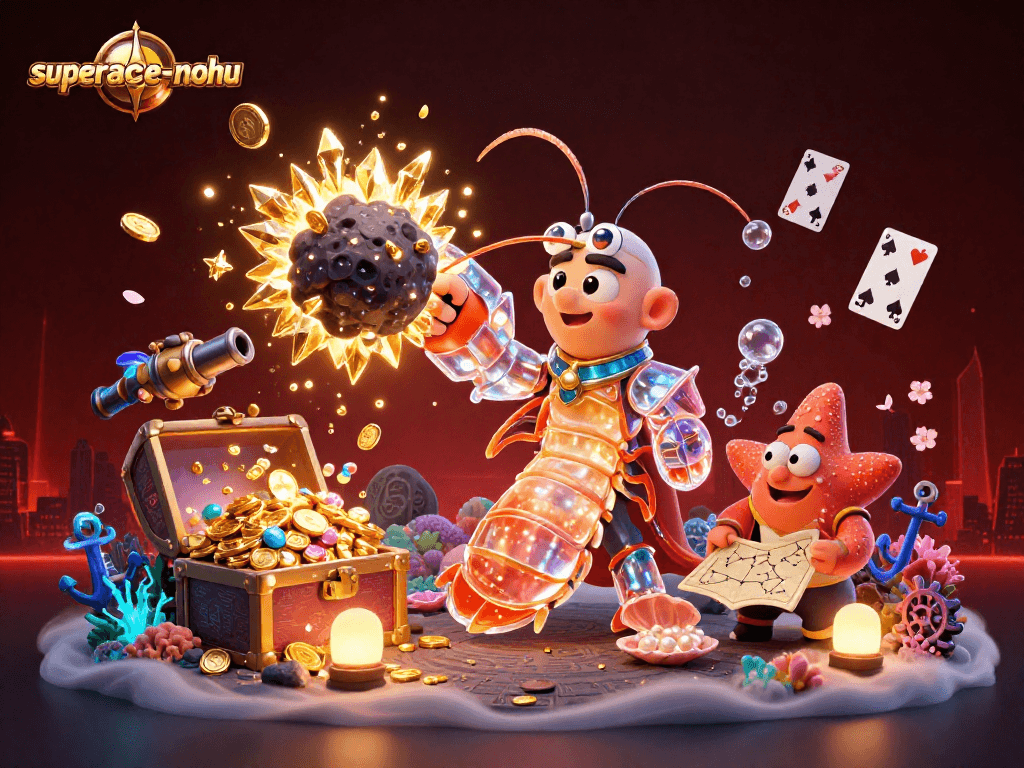 Engage in high-stakes gameplay with superace-nohu featuring a dynamic explosion of gems and coins.