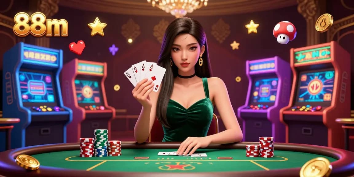 Experience thrilling poker with 88m in this vibrant casino environment with strategic gameplay elements.