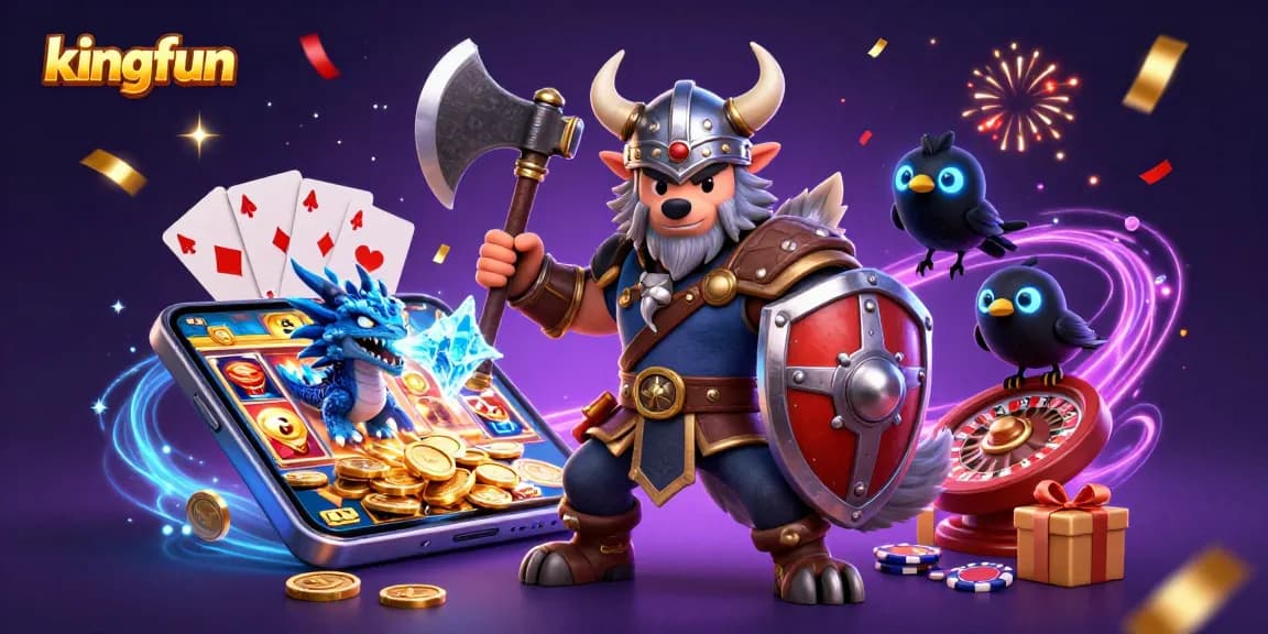 Spin the reels at kingfun with vibrant casino characters in an exciting 3D scene!
