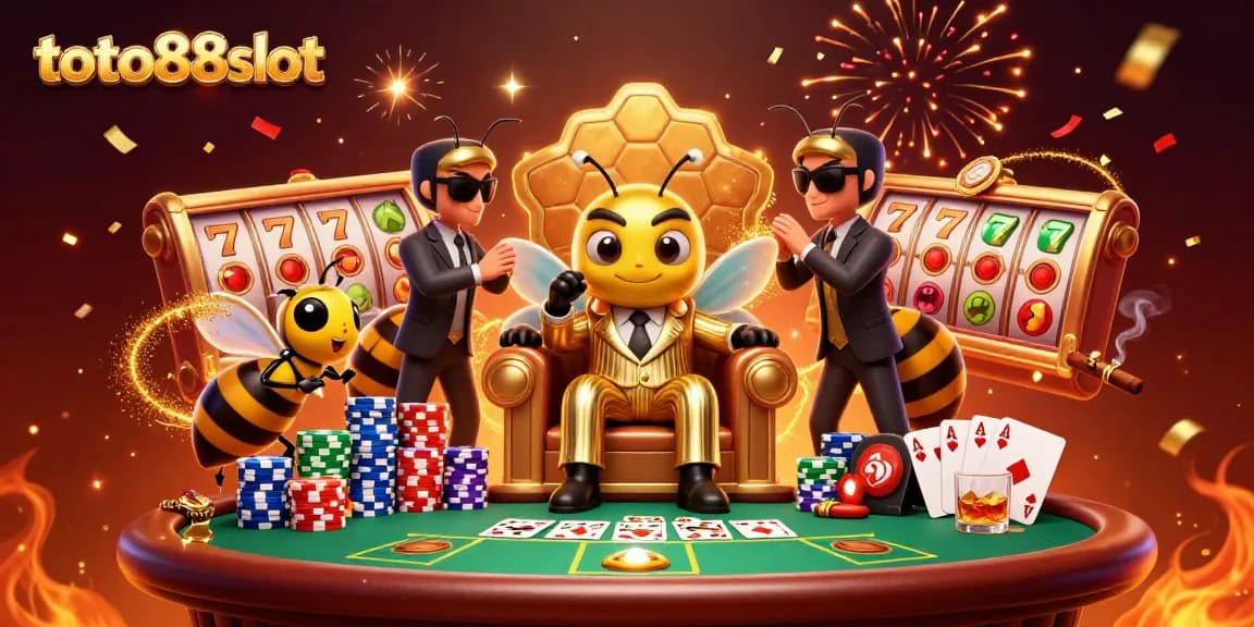 Experience excitement at toto88slot with a vibrant 3D casino scene, featuring colorful slot elements and engaging characters.