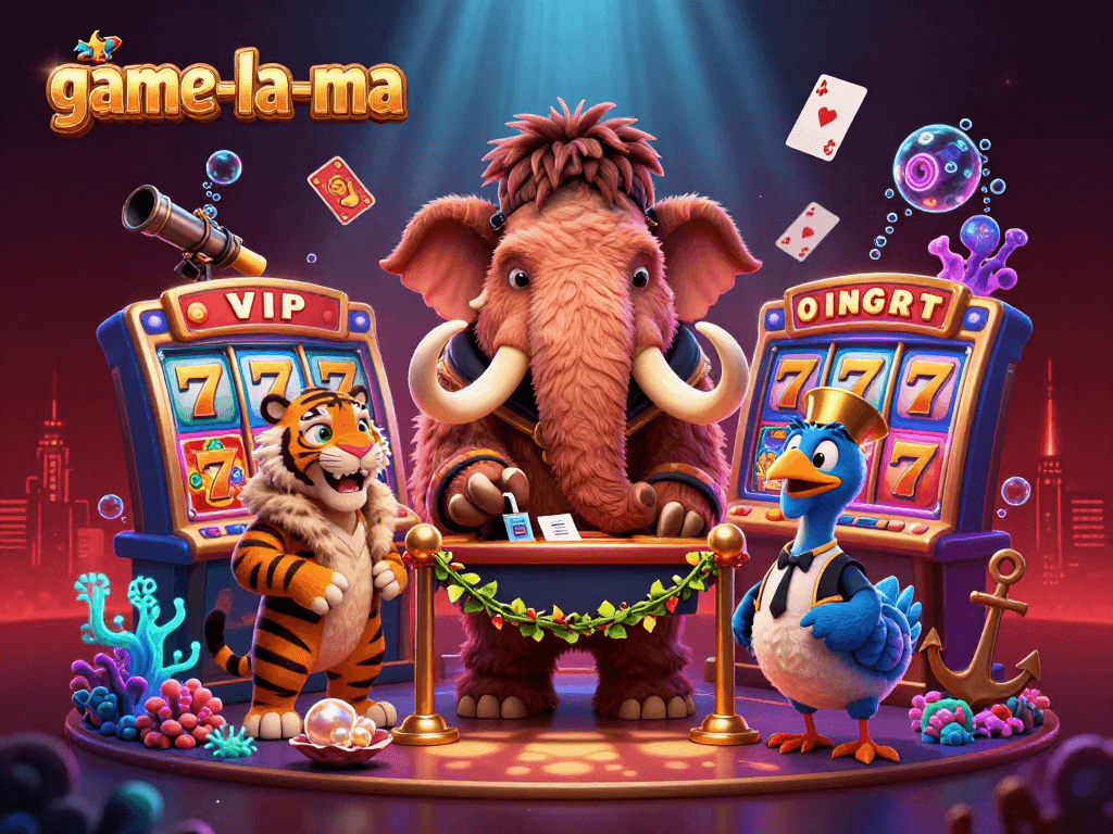 Engage in thrilling casino action with game-la-ma as a woolly mammoth bouncer checks IDs.