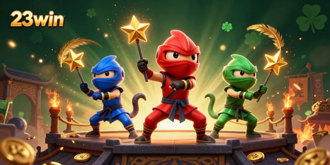Experience thrilling action with 23win's ninja chameleons as they conquer the gaming battleground.