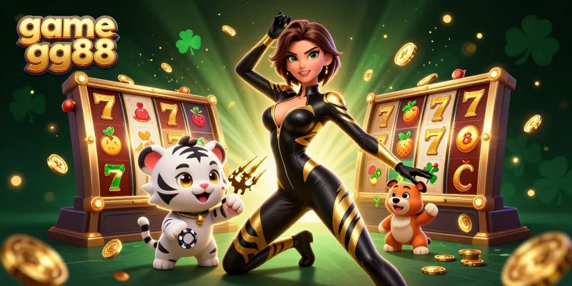 Experience thrilling gameplay with game gg88 in an ultra-detailed casino scene filled with slots and sparkling effects.