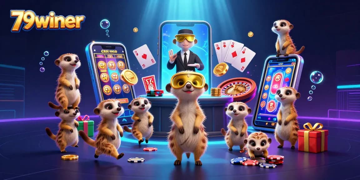 Experience thrilling casino actions with the meerkats at 79winer, as they spin slots and deal cards!