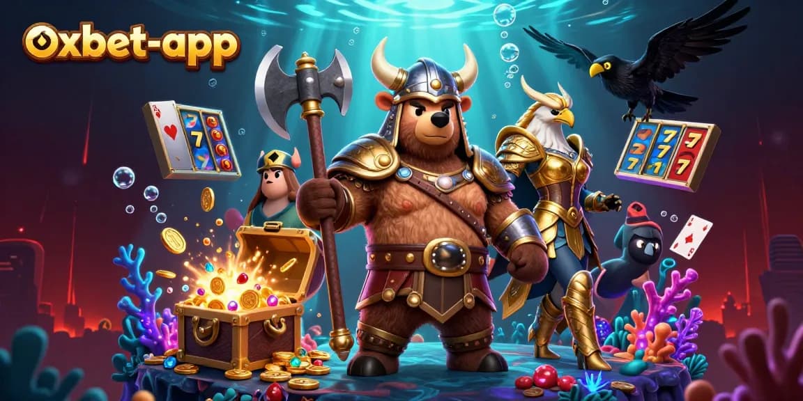 Experience the action of slots and jackpots with the oxbet-app illustrated scene!