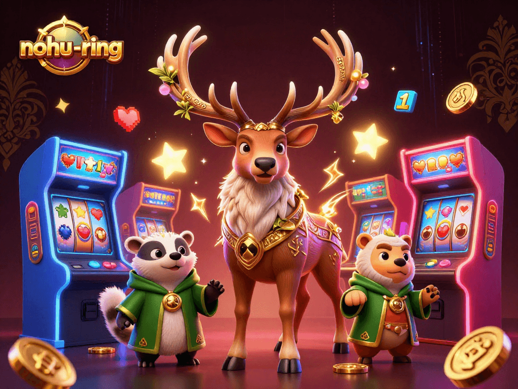 Play the nohu-ring slots adventure with magical characters and vibrant casino elements.
