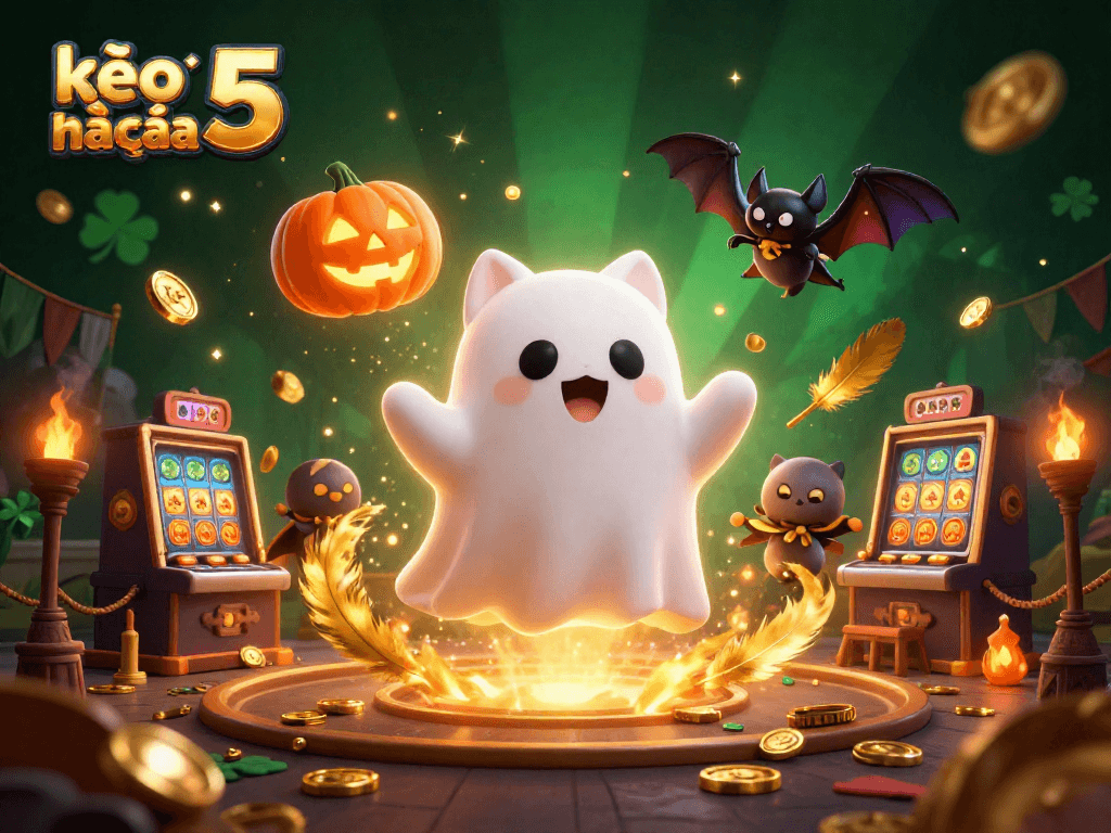 Engage in thrilling experiences with kèo nhà cái 5 while a ghost cat and vampire bat celebrate at the casino.