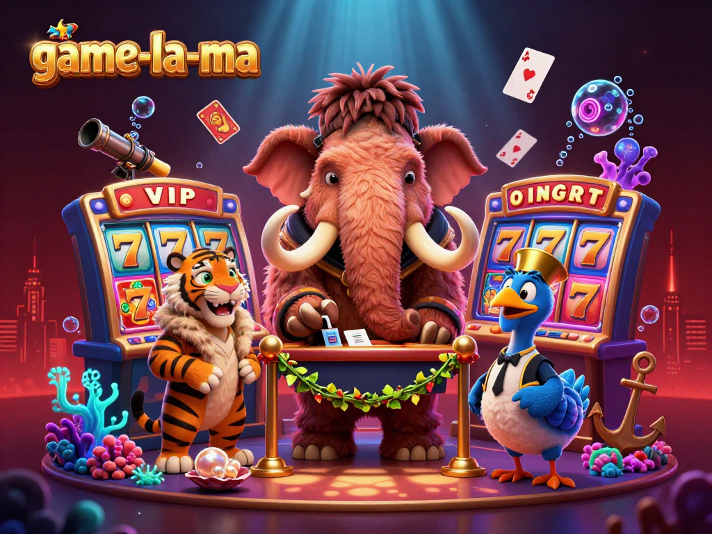 Engage in thrilling casino action with game-la-ma as a woolly mammoth bouncer checks IDs.