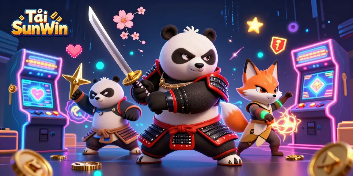 Experience the thrill of Tải SunWin with dynamic 3D characters amid vibrant casino game elements.
