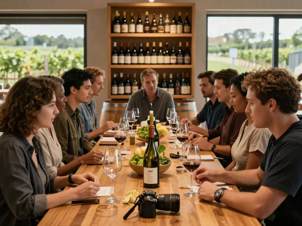 AVP Wine Collective showcasing diverse wines with winemakers collaborating in an inviting cellar atmosphere.