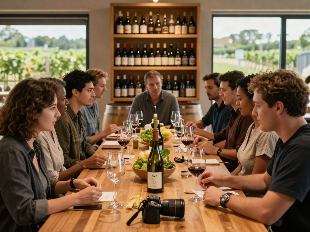 AVP Wine Collective showcasing diverse wines with winemakers collaborating in an inviting cellar atmosphere.
