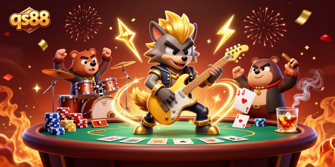 Experience thrilling gameplay at qs88 with vibrant casino characters and poker action in electrifying scene.