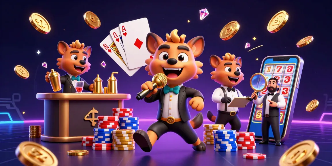 Experience excitement with nohu-nine at this dynamic hyena casino scene featuring poker and gaming elements.