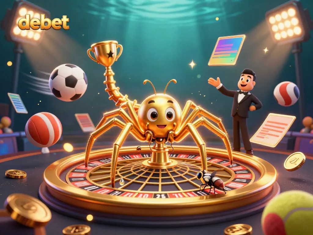 Experience the exciting betting action at debet with dynamic gaming elements in a vibrant casino scene.