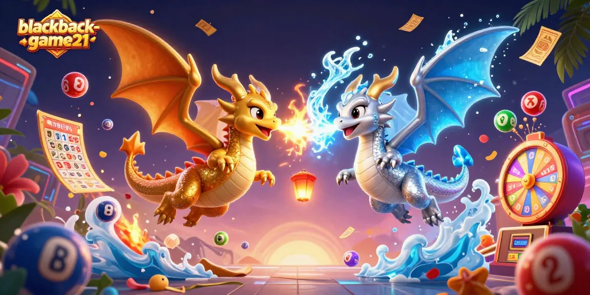 Experience the excitement of blackjack-game21 with dynamic dragons and lively casino elements.