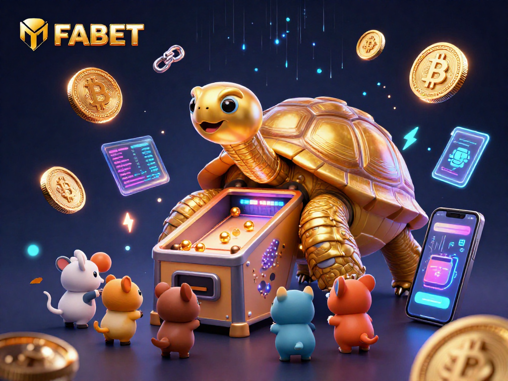FABET offers an exhilarating casino experience with a colossal golden tortoise game, vibrant crypto elements, and fun.