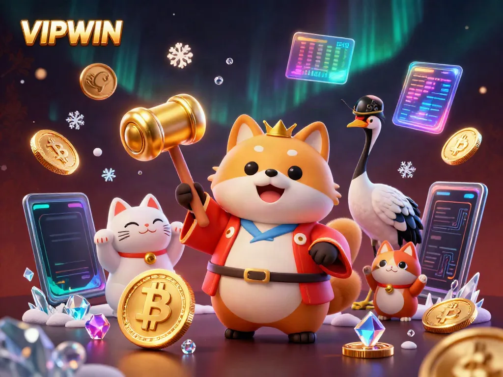 Play at VIPWIN and win big with vibrant characters and casino elements in an enchanting setting.