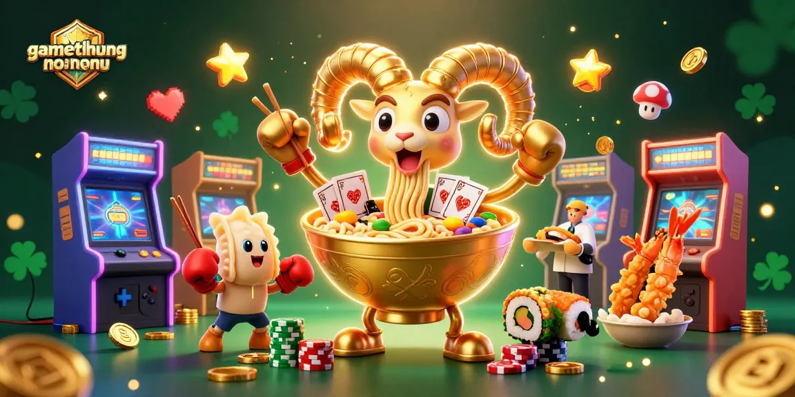 gamethuongnohu showcases vibrant characters in a lively casino setting with 3D game elements.