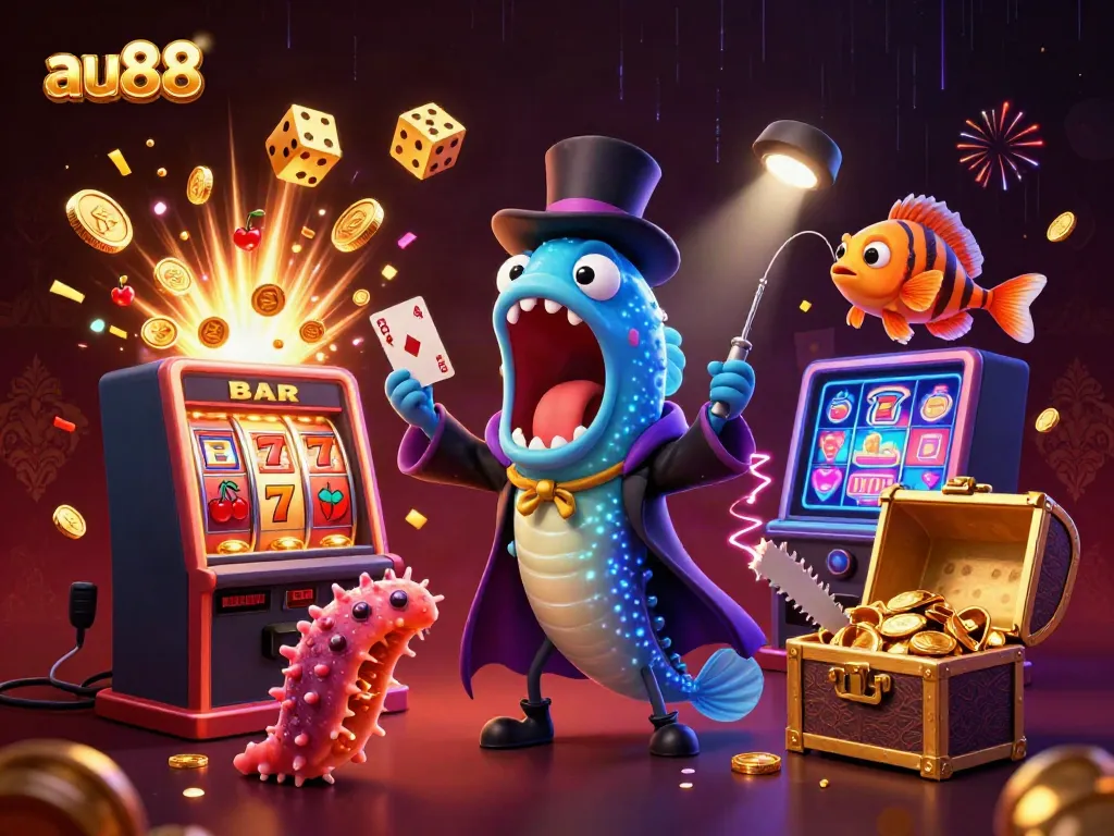 Experience the thrilling action of au88 with a lively casino scene showcasing vibrant characters and dynamic game elements.