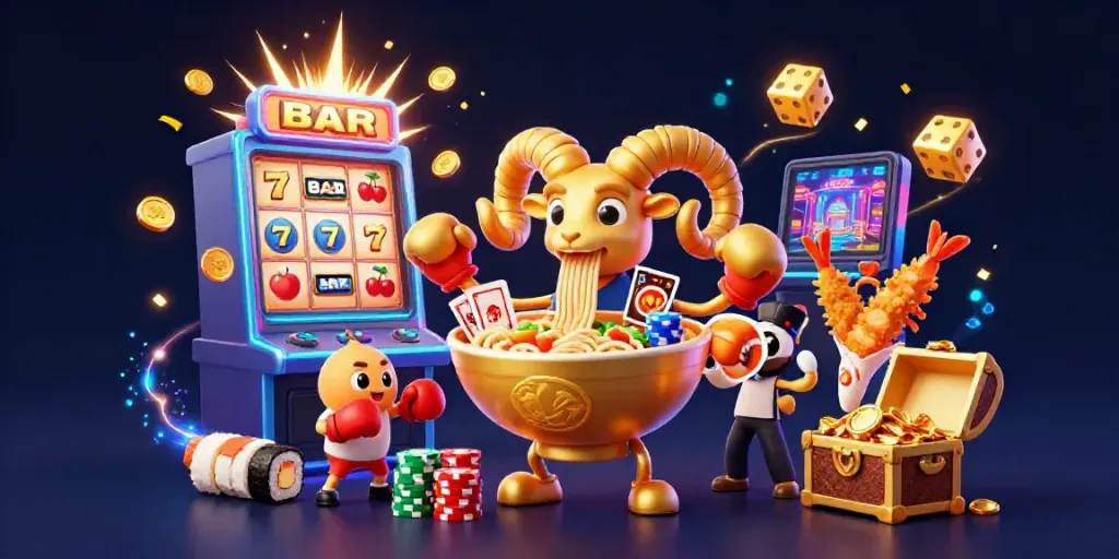Link sumseltoto features a vibrant 3D cartoon casino illustration with playful characters and exciting gaming elements.