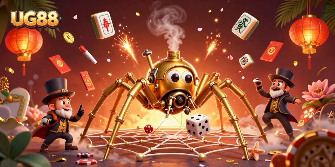 Engage in thrilling gameplay with UG88, illustrated through a dynamic 3D casino scene.