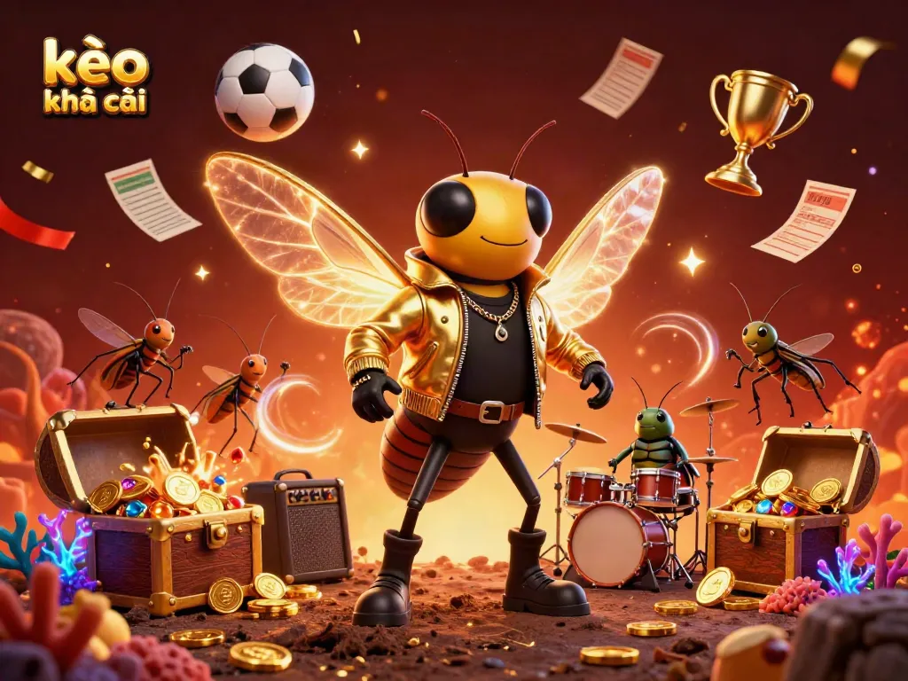 Experience the excitement of kèo nhà cái with a vibrant scene of cartoon characters bringing sports betting to life.
