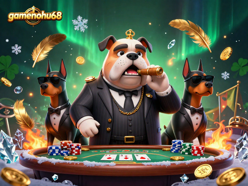 Experience high-stakes poker action with gamenohu68 featuring dynamic cartoon characters and game elements.