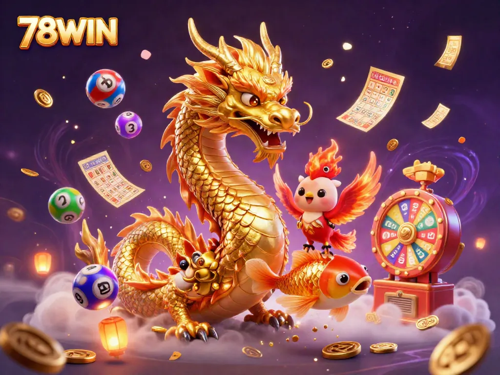 Experience thrilling games at 78WIN with vibrant characters and dynamic gambling elements.