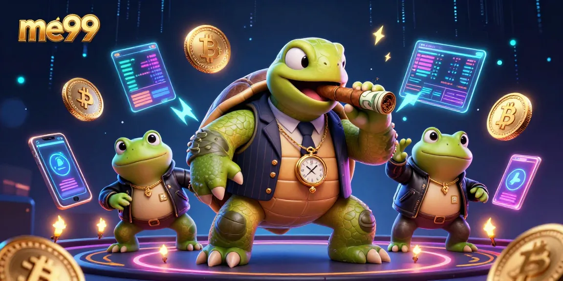 me99 players enjoy thrilling casino adventures with massive turtle mobsters and glowing crypto coins