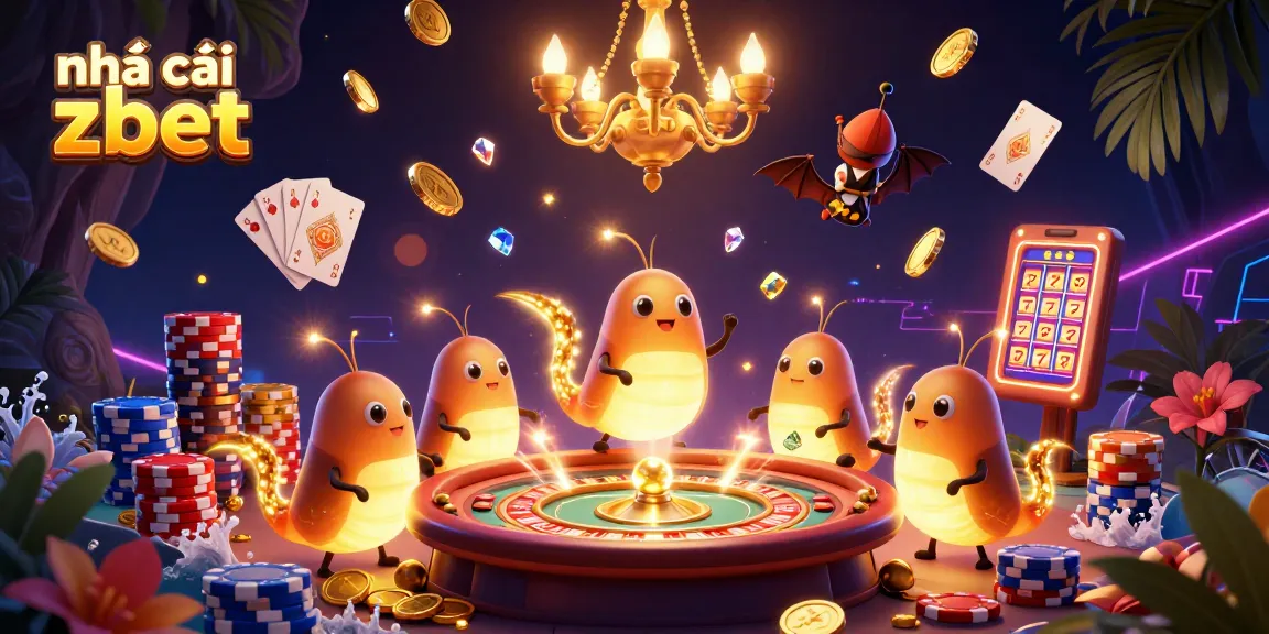 Join the fun at Nhà cái zbet, with a bat dealer and glowing characters lighting up the casino.