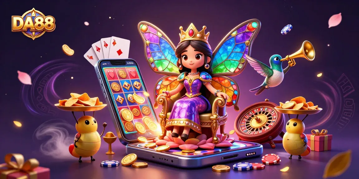 Spin and win with DA88 in a vibrant casino themed illustration featuring captivating elements.