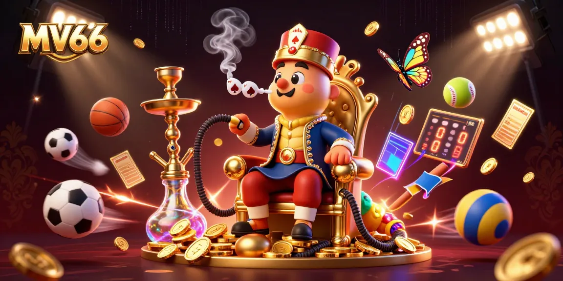 Bet on winning poker hands at MV66 with an exciting 3D casino scene featuring dynamic characters.