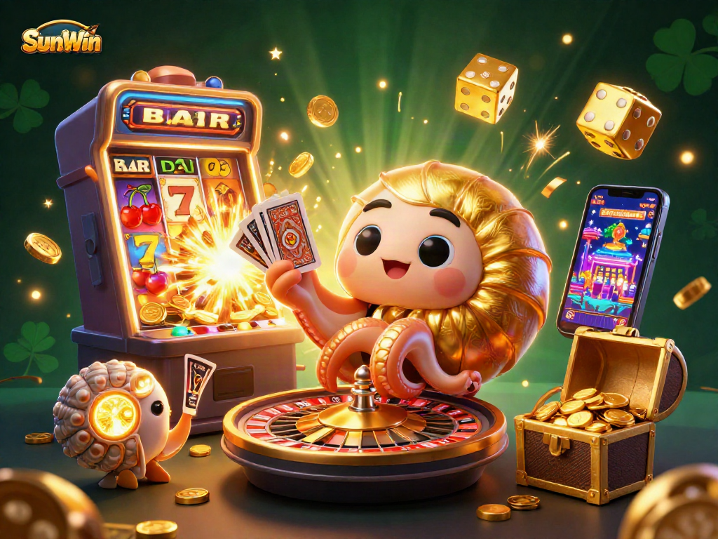 Experience thrilling gameplay with SunWin at the heart of this vibrant, dynamic casino scene.