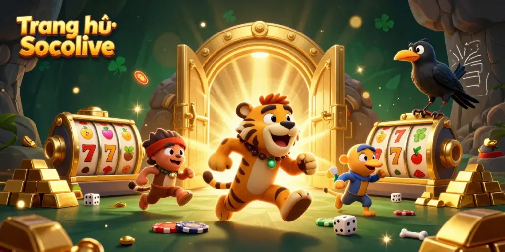 Experience the thrill of Trang chủ Socolive with vibrant 3D casino scenes featuring interactive characters and elements.