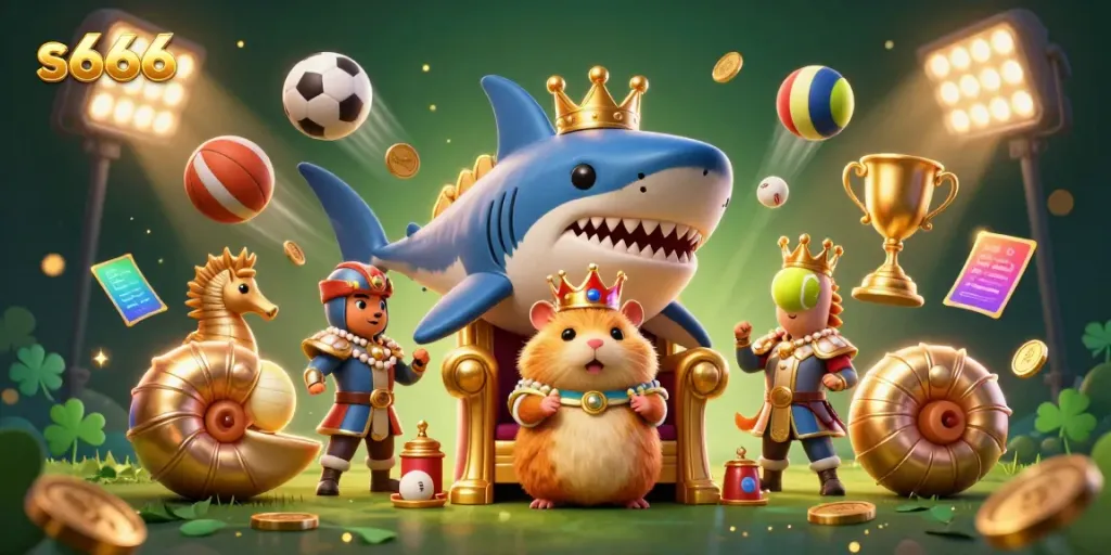 Engage in exhilarating sports betting action showcased by the vibrant s666 casino scene featuring dynamic characters.