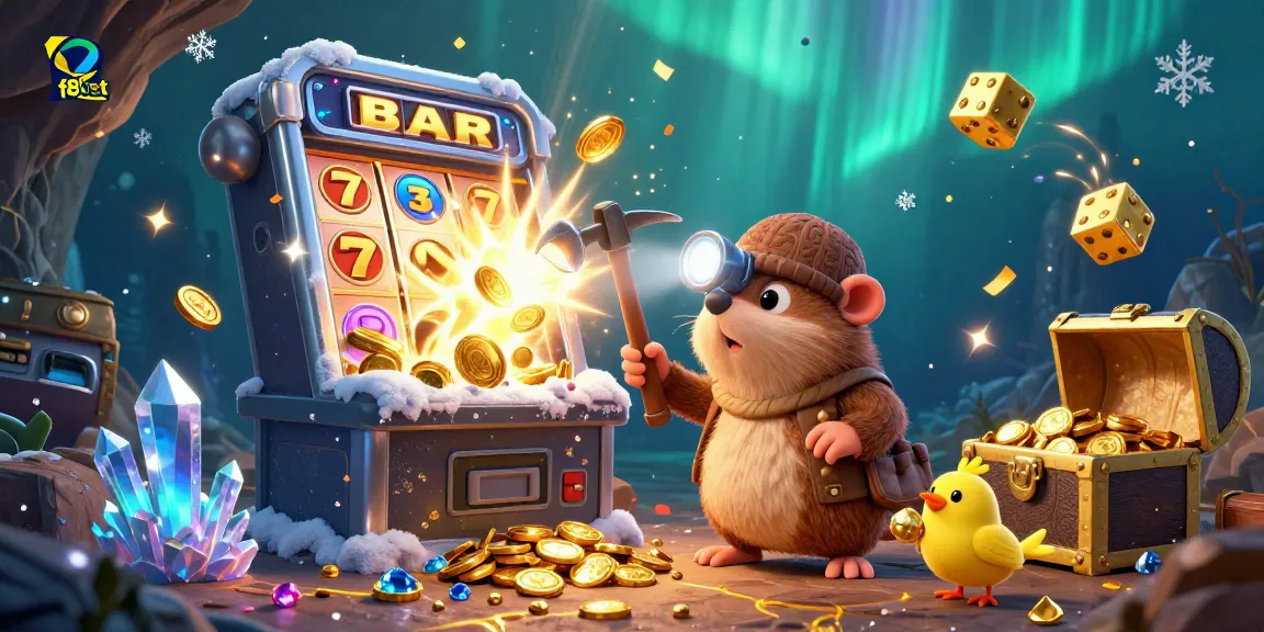 Experience high-stakes excitement with f8bet, featuring a treasure hunter mole, vibrant jackpots, and casino thrill.