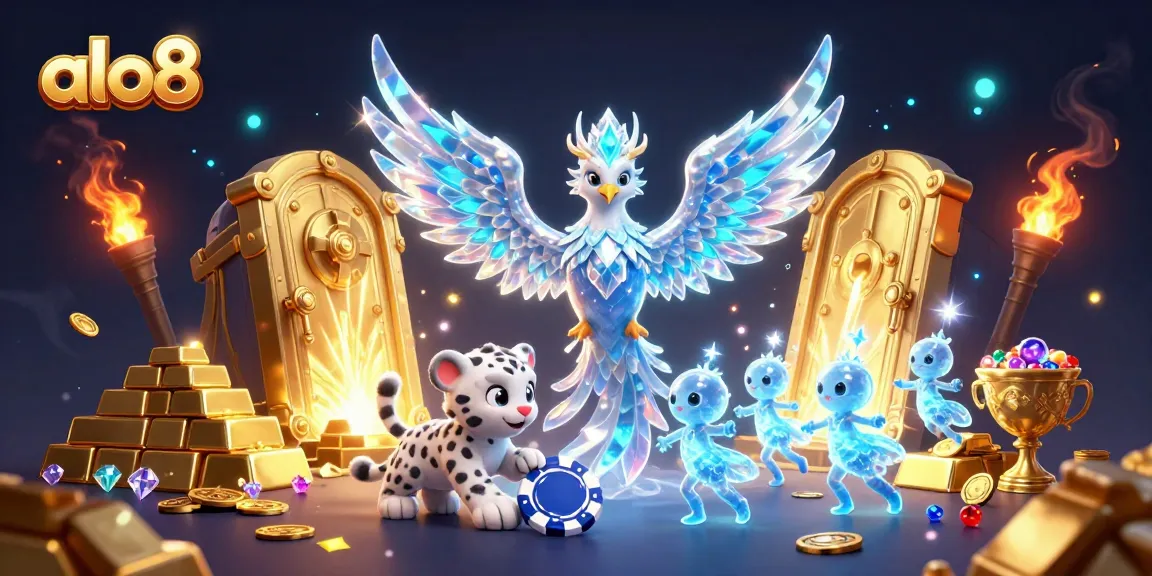 Engage with alo8's thrilling casino experience featuring enchanting characters and dynamic gold elements.