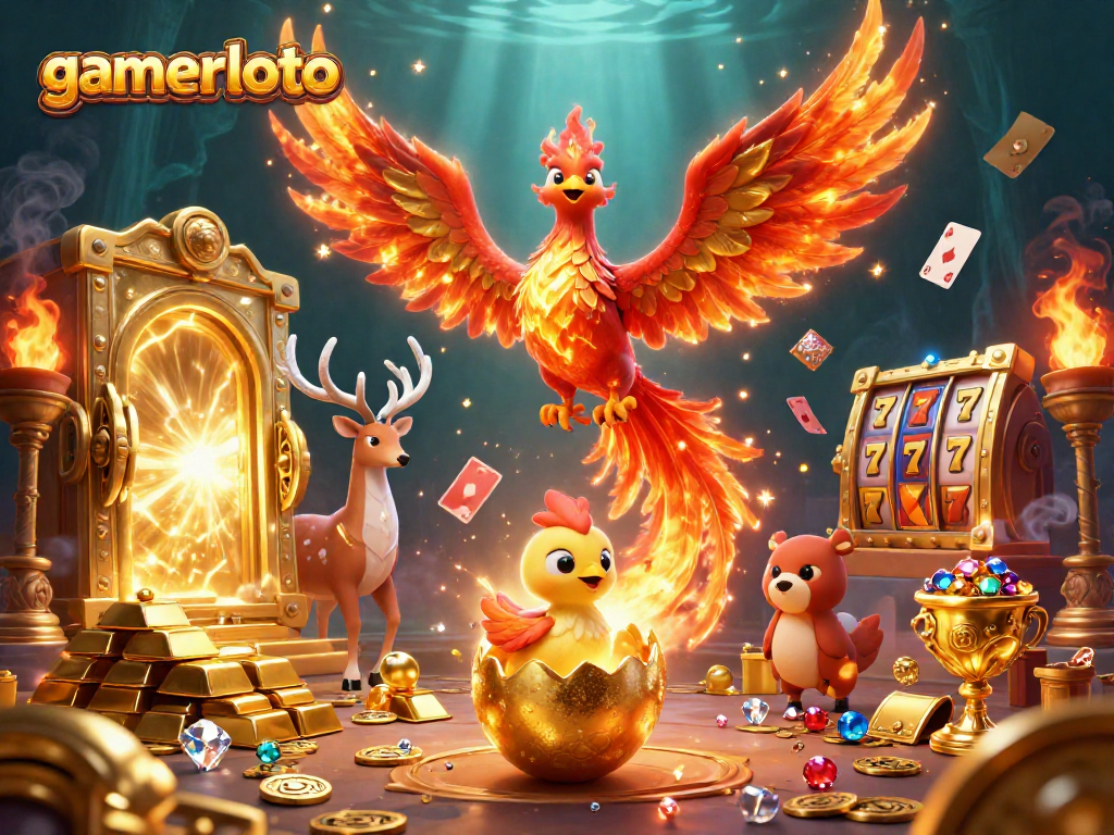 Experience the thrill of gaming at gamerloto with vibrant characters and rich casino visuals.