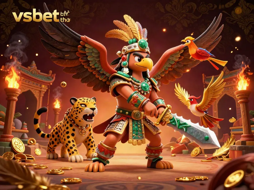 Engage with vibrant Aztec warriors in a thrilling betting scene at vsbet chính thức.