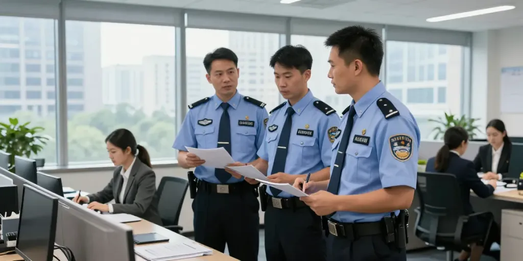 Corporate Security professionals reviewing safety protocols in a trusted local business environment.